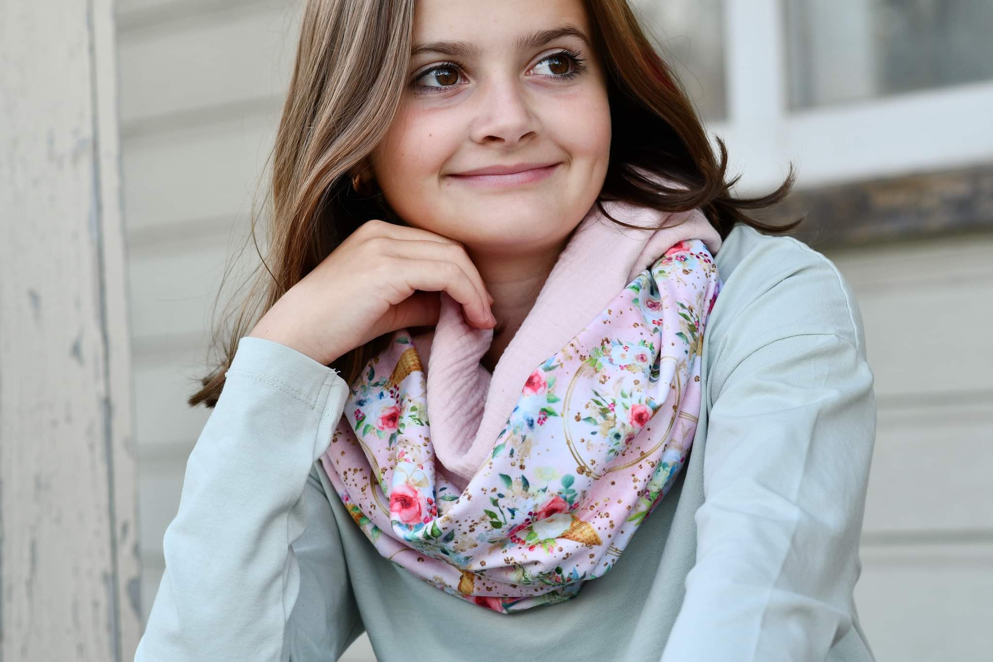 Foulard infini léger CORNET ROSE