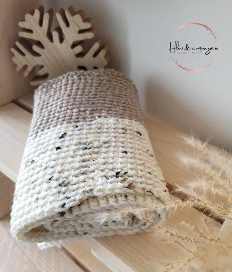 Foulard infini bicolore BISCUIT & CRÈME