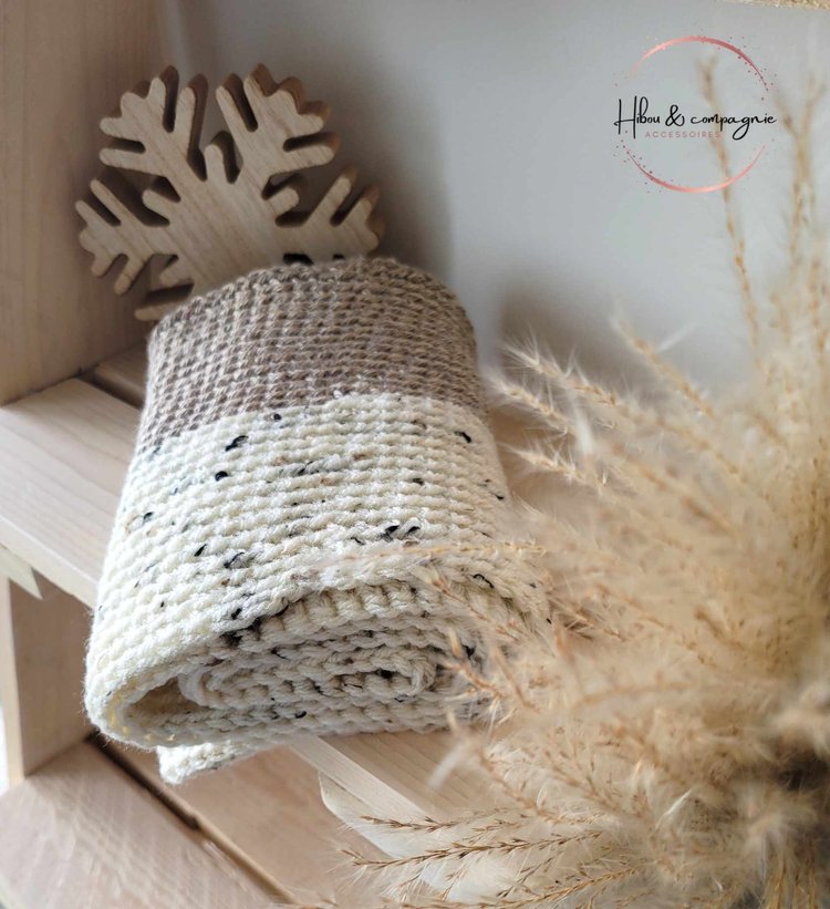 Foulard infini bicolore BISCUIT & CRÈME