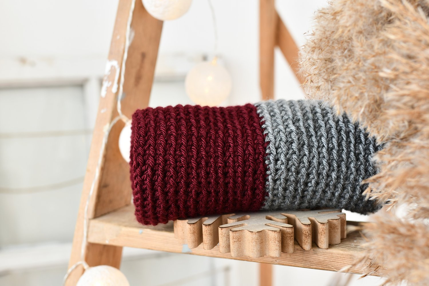 Foulard infini bicolore BOURGOGNE & GRIS