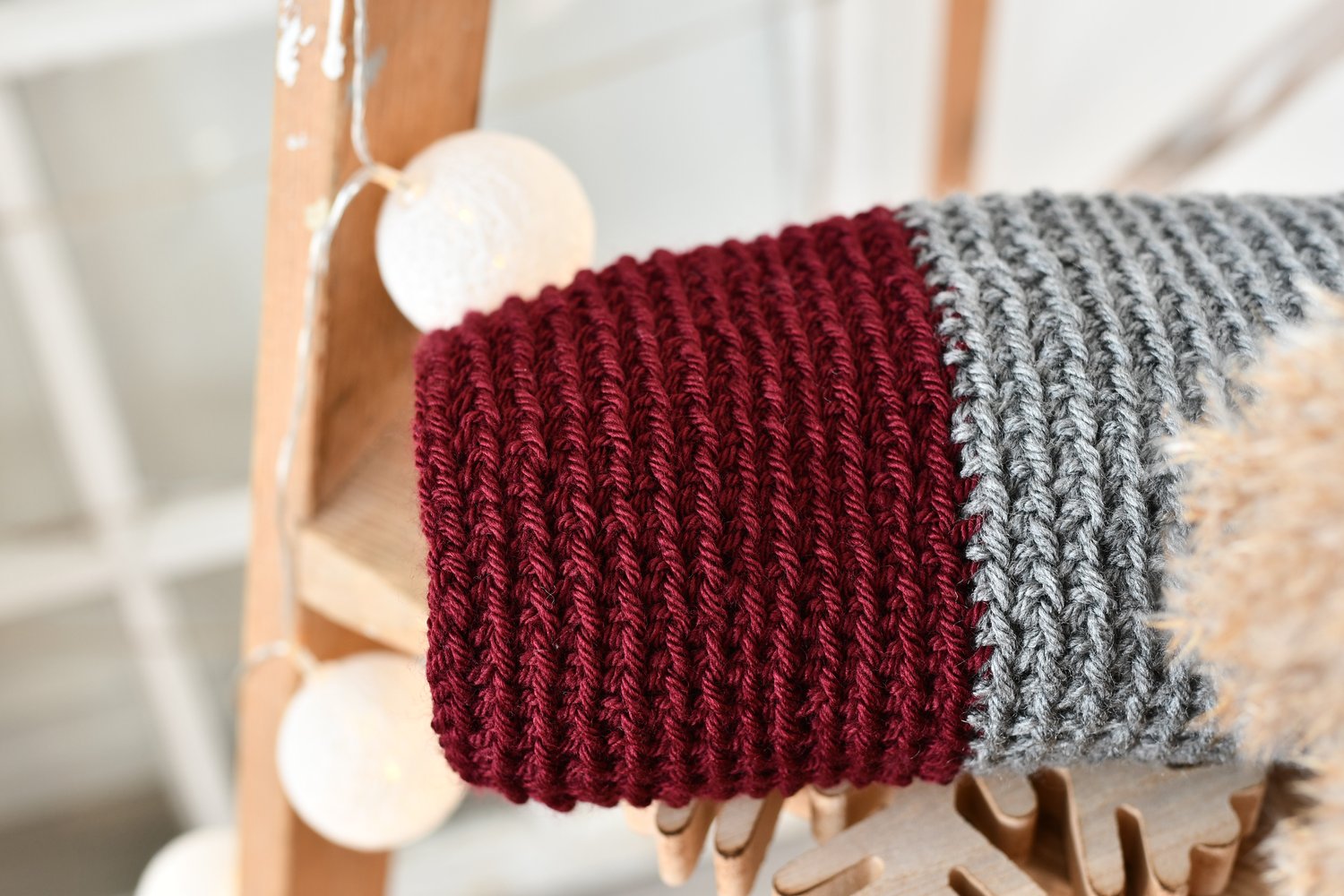 Foulard infini bicolore BOURGOGNE & GRIS