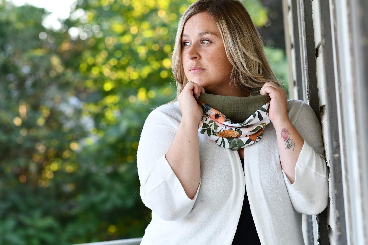 Foulard infini léger FLEUR D'AUTOMNE