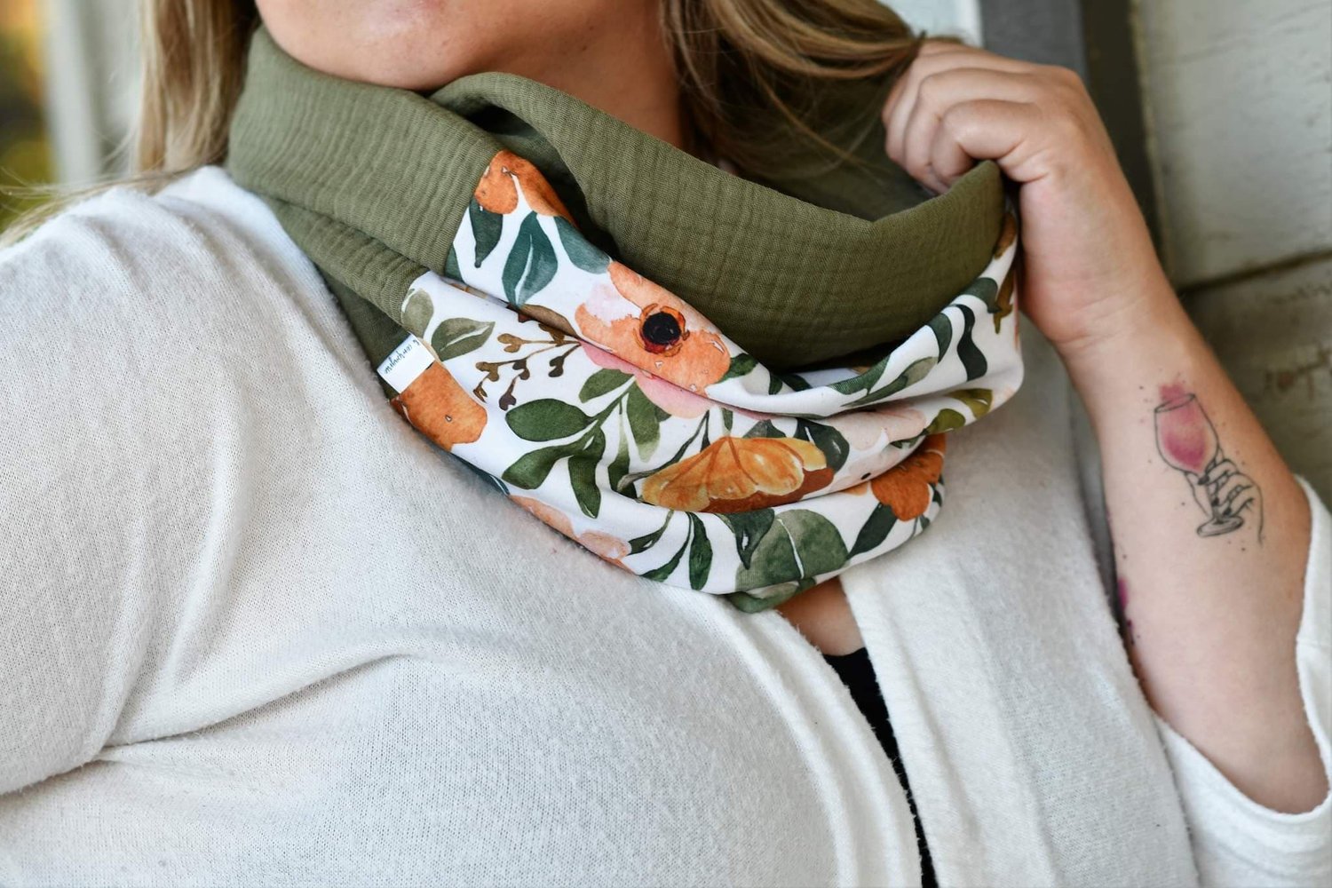 Foulard infini léger FLEUR D'AUTOMNE