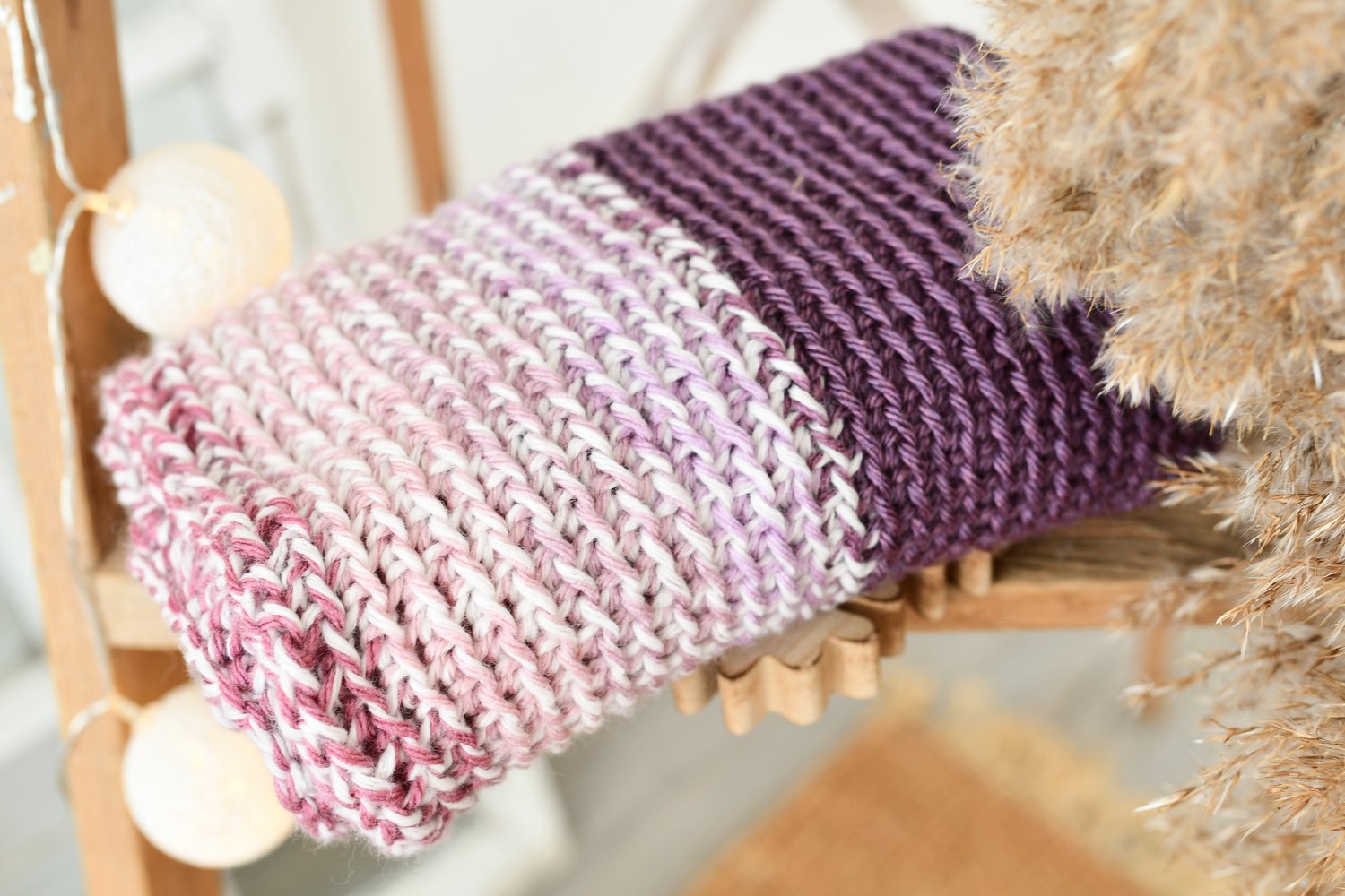 Foulard infini bicolore MAUVE MIXTE