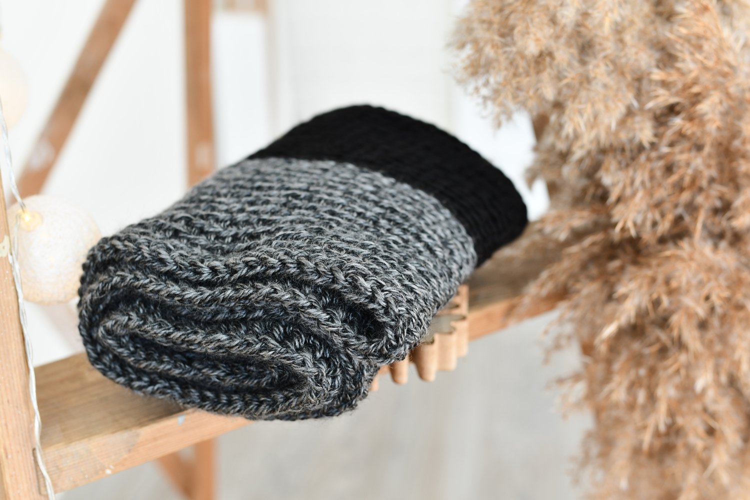 Foulard infini bicolore GRIS & NOIR