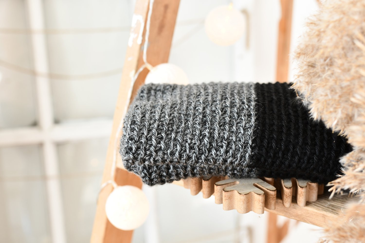 Foulard infini bicolore GRIS & NOIR