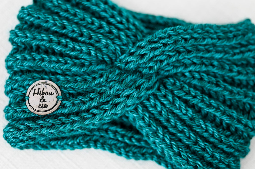 Duo bandeau Venise et gants sans doigts TURQUOISE