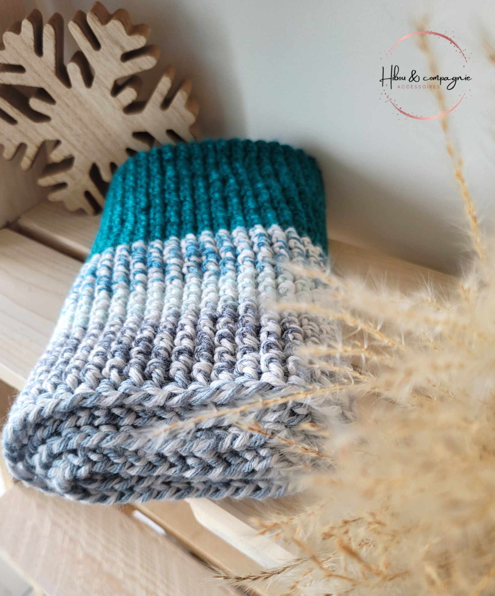 Foulard infini bicolore TURQUOISE MIXTE