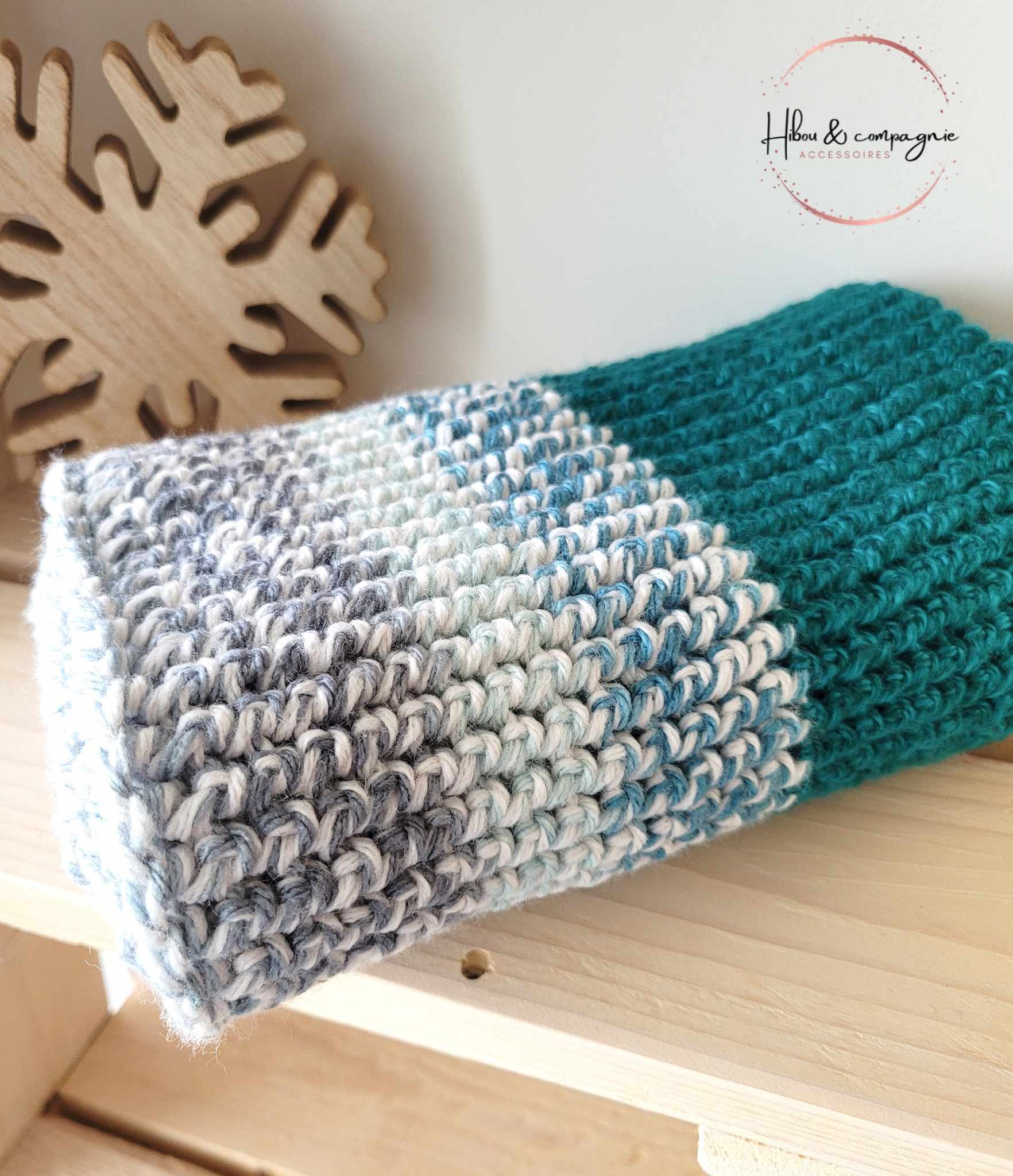 Foulard infini bicolore TURQUOISE MIXTE