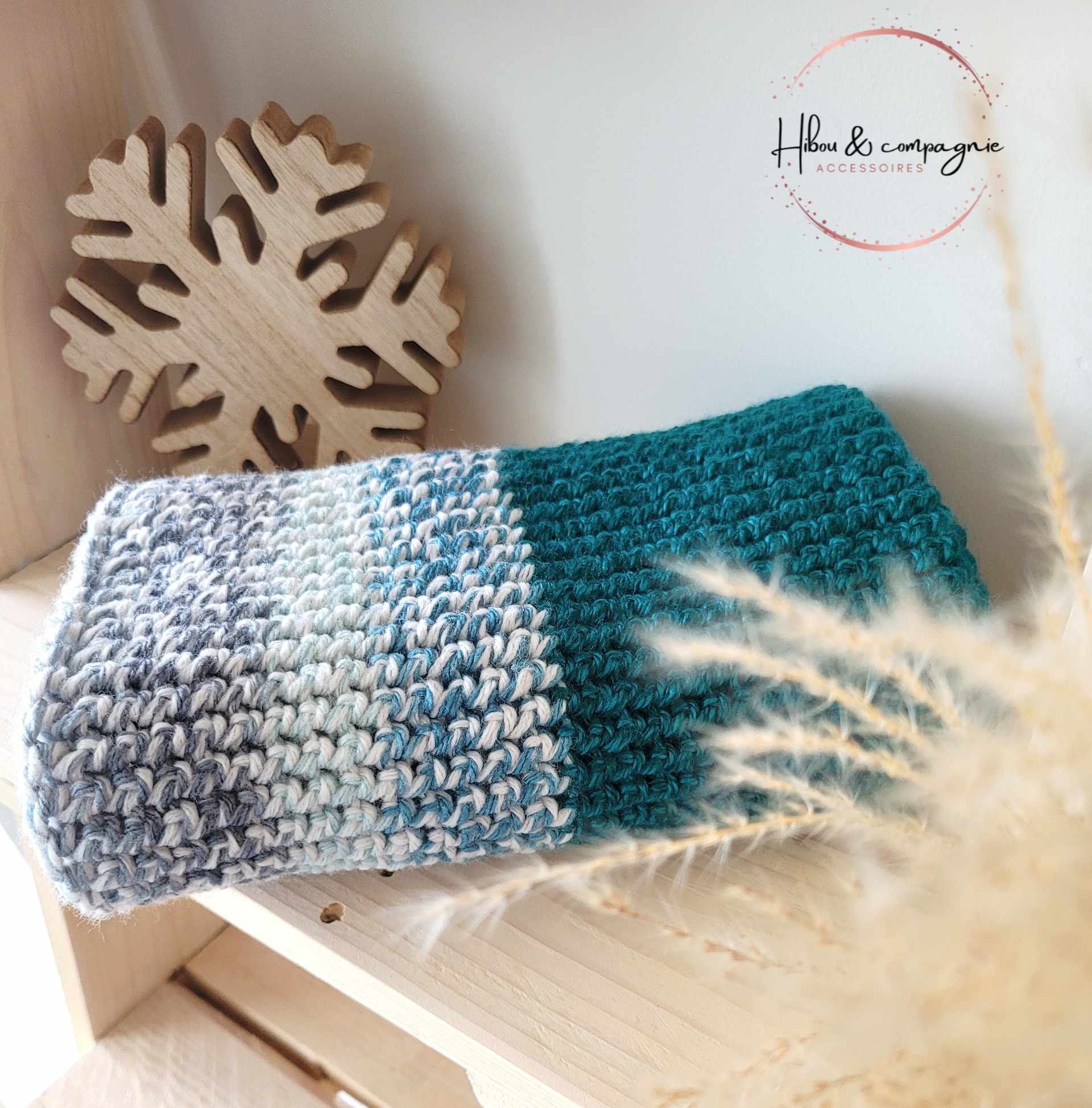 Foulard infini bicolore TURQUOISE MIXTE