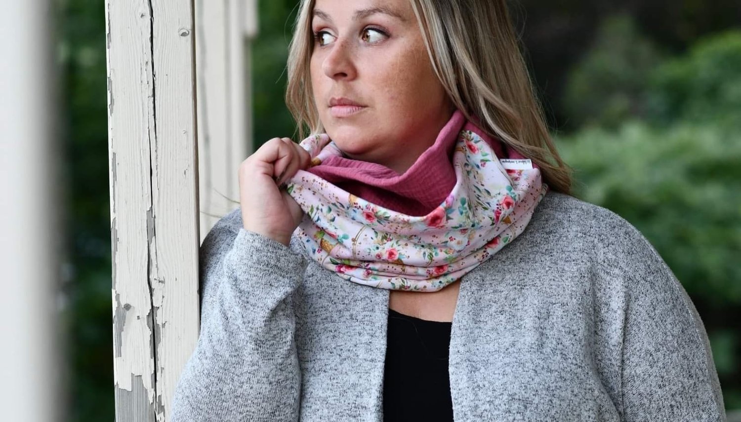 Foulard infini léger CORNET ROSE FONCÉ