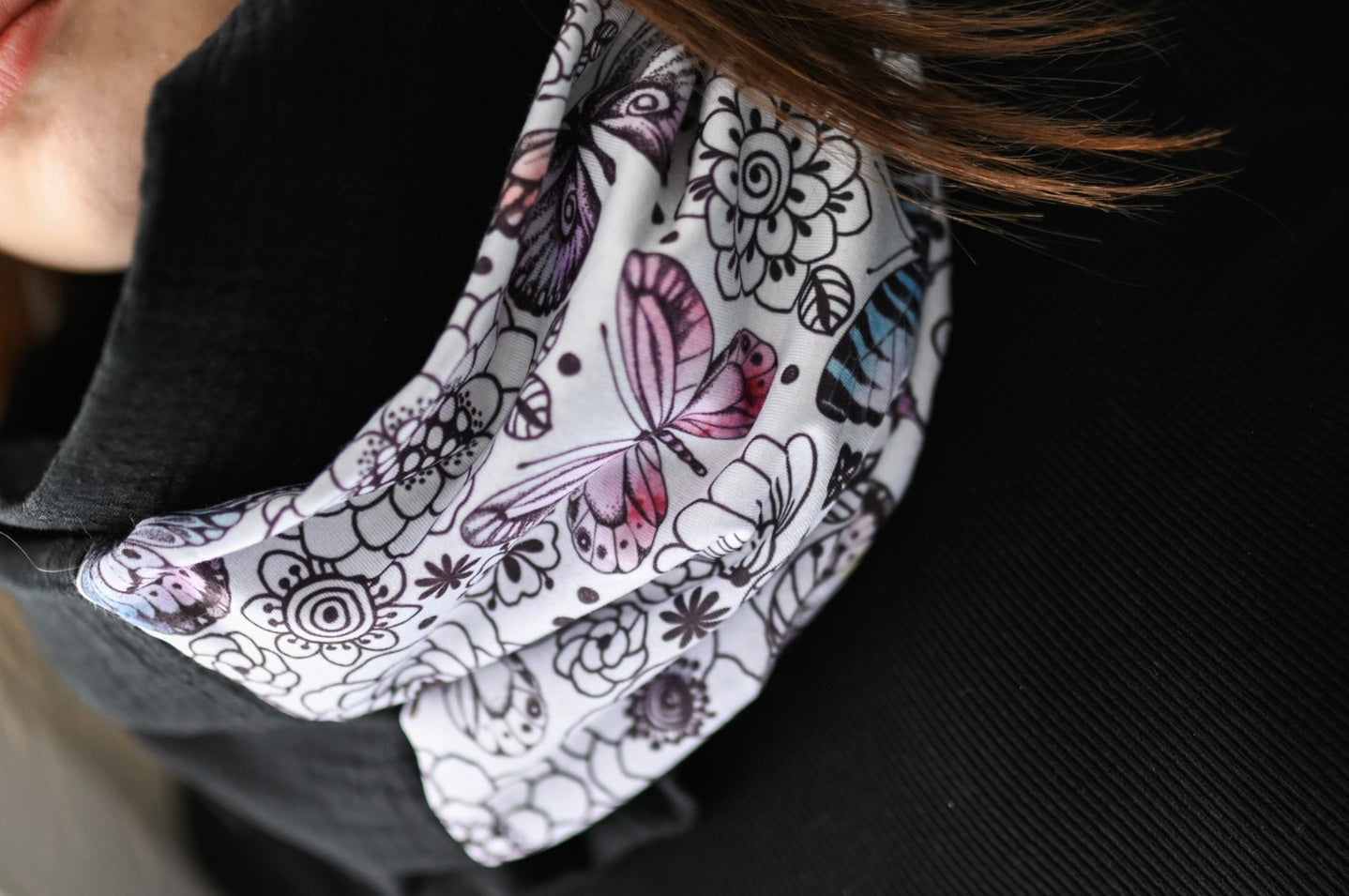 Foulard infini léger PAPILLON