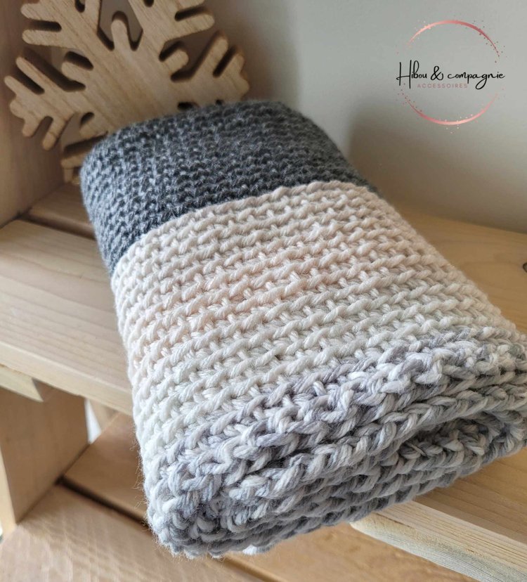 Foulard infini bicolore GRIS & CRÈME MIXTE