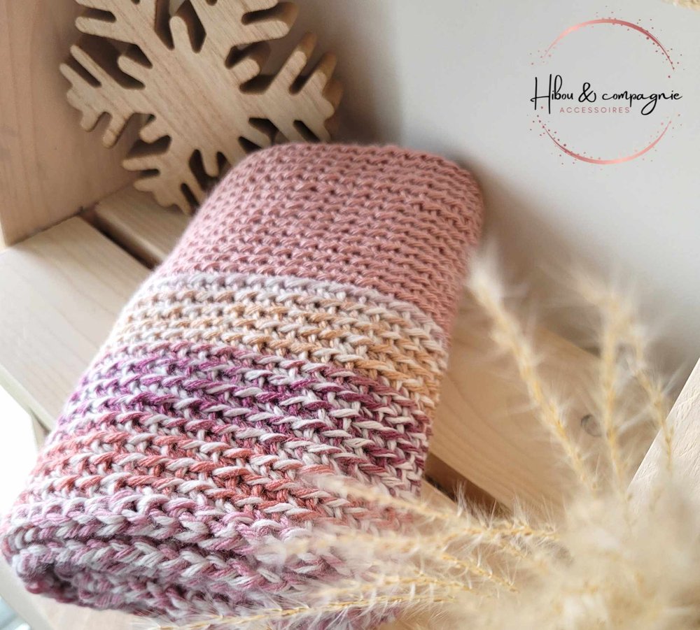 Foulard infini bicolore ROSÉ