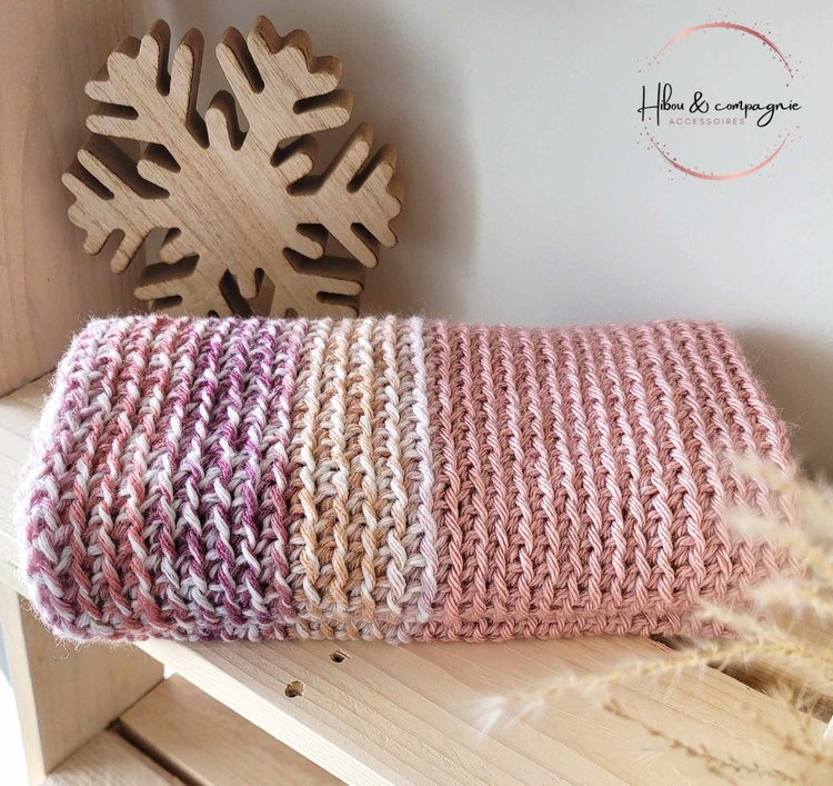 Foulard infini bicolore ROSÉ