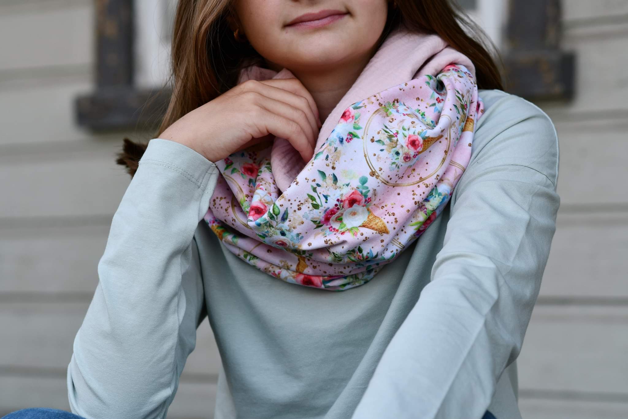 Foulard infini léger CORNET ROSE